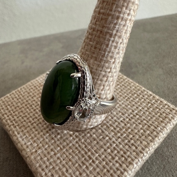Nephrite Jade & Sterling Silver Ring by JOY - Picture 4 of 10